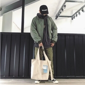 加厚帆布手提包极简大容量多功能单肩包斜挎包购物袋 原创设计新款