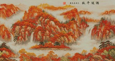 凉风十字绣套件 套件套件 风景FJ857鸿运千秋客厅大画印花