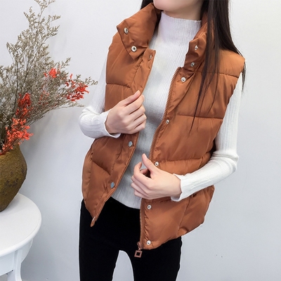 棉马甲女秋冬马甲短款羽绒棉服背心学生坎肩女秋冬韩版宽松马甲女