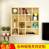 实木置物架多层储物简易壁挂墙壁货架小书柜收纳单个展示创意格子