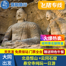 飞猪专线山西旅游大同一日游纯玩跟团悬空寺云冈石窟北岳恒山票g