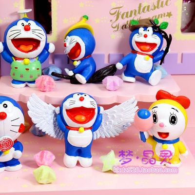 奶油手机壳diy材料叮当猫多啦a梦蓝胖子公仔摆件
