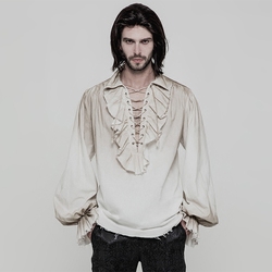 ╋魔叹╋PUNKRAVE做旧蒸汽朋克STEAM哥特GOTHIC长袖男衬衣WY873