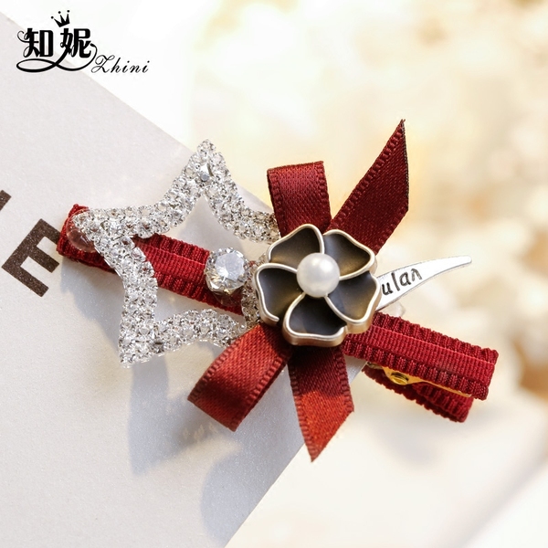 知妮卡子头饰韩国刘海森系蝴蝶结发夹五角星星