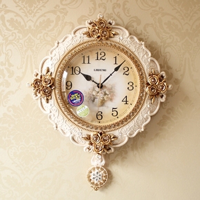 时尚石英钟表欧式挂钟客厅静音家用大气挂表创意个性卧室豪华时钟