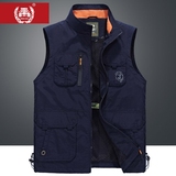 多兜口袋马甲男户外登山服摄影钓鱼坎肩外套春秋立领背心定制logo