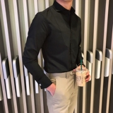 鹿三先生男士法式扣白色长袖衬衫婚礼商务正装修身免烫温莎衬衣潮