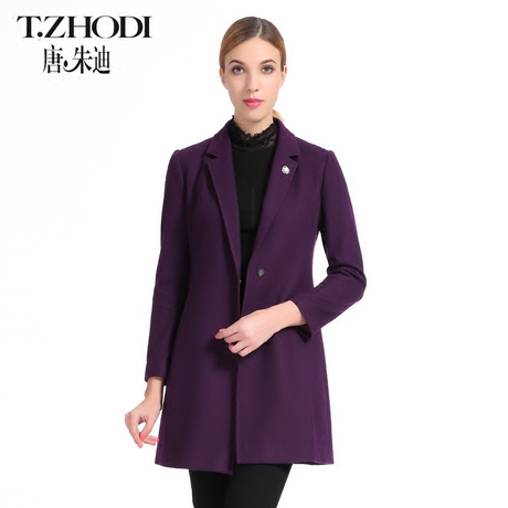 T．ZHODI/唐朱迪女装2018冬季新款专柜时尚中长款毛呢外套T88832商品大图