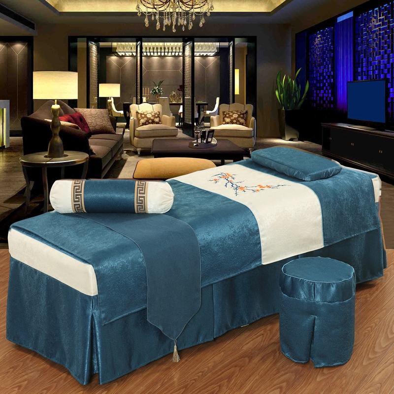欧式高档全棉美容床罩四件套加厚美容院美体按