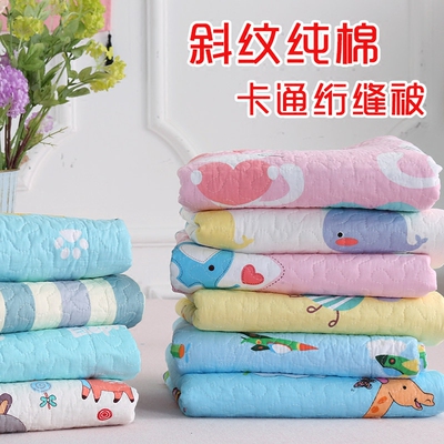 斜纹全棉卡通儿童床盖床垫双面纯棉幼儿园午睡韩式绗缝夏凉空调被
