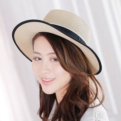 夏季遮阳帽子女可折叠草帽女太阳帽草编宽檐礼帽巴拿马沙滩帽度假