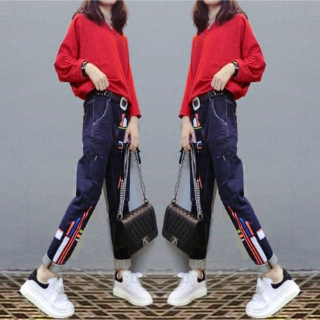洋气套装胖mm显瘦胖妹妹秋装200斤微胖2018新款大码女装减龄时髦商品大图