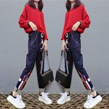 洋气套装胖mm显瘦胖妹妹秋装200斤微胖2018新款大码女装减龄时髦图片