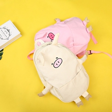 日系韩超呆萌可爱三只小猪pig造型 帆布街拍软妹学生书包双肩背包
