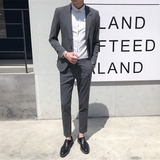 西装男薄款韩版修身英伦风男士休闲职业正装春夏青年潮西服套装男
