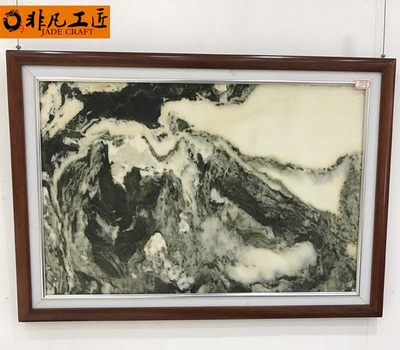 天然大理石画风景观赏高档收藏礼精品奇壁挂屏风摆件中式有框雅