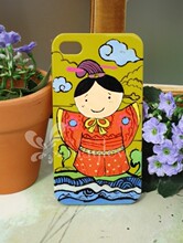 春手绘可爱和服女孩诺基亚HTC小米索爱iPhone4s保护壳diy个性定制