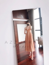晚晚铁粉必入超重工蜜桃橘双层裙摆胸杯吊带连衣裙小礼服 AZZURRA