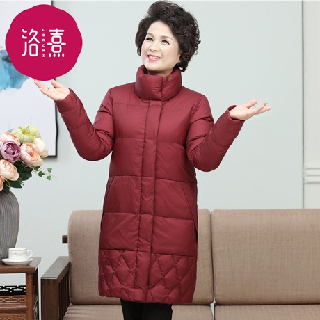 中老年羽绒服女中长款2017新款韩版潮中年女羽绒服中长款40岁妈妈商品大图