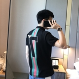 夏季时尚青年保罗衫 小蜜蜂刺绣翻领纯棉短袖修身POLO衫B1DB72417