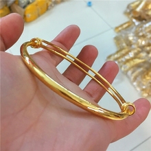 欧币金新款脚链脚镯女士沙金韩版时尚铃铛光面脚链饰品镀金脚饰女