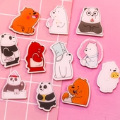 美国We Bare Bears咱们裸熊亚克力胸针Grizzly徽章Panda熊猫胸牌