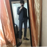 韩国时尚修身英伦西服套装男韩版休闲小西装正装伴郎新郎结婚礼服