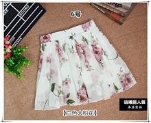 时尚 裙子 花裙雪纺碎花短裙半身裙女防走光印花裙裤 夏季韩版 新品