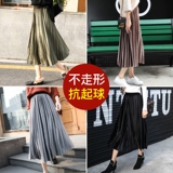 金丝绒百褶裙半身裙春女2019新款韩版丝绒裙子抖音仙女长裙中长款