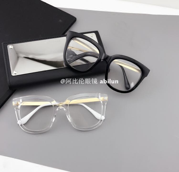 2017四方透明框眼镜迪丽热巴同款平光镜大框