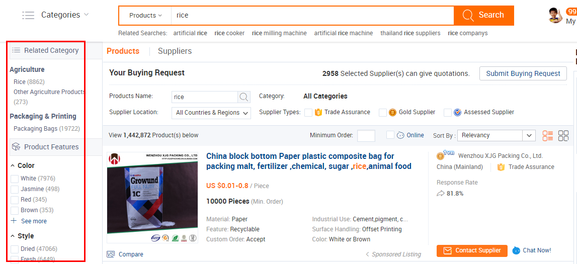 Product Attributes Global Gold Supplier