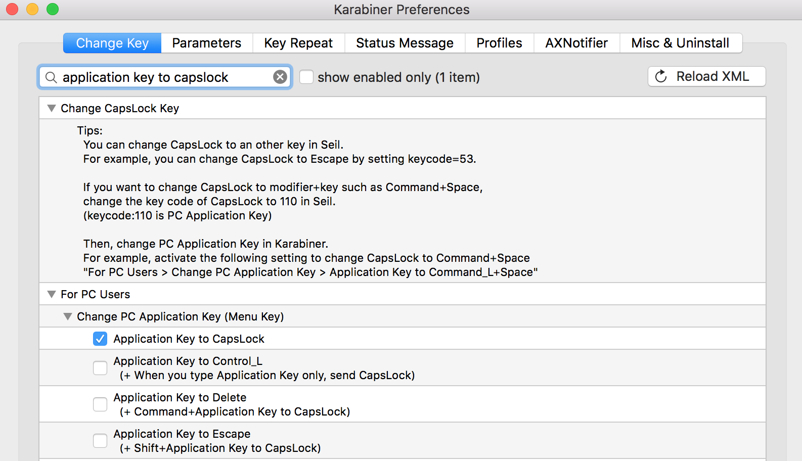 Karabiner settings