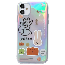 Laser Cartoon Bear rabbit label oppo series mobile phone case