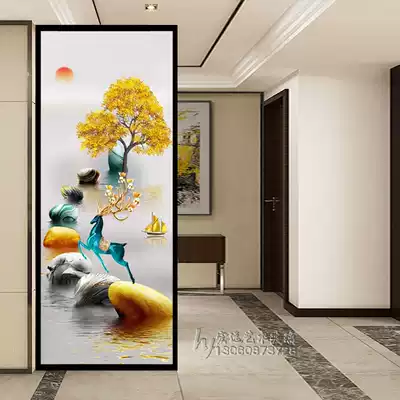 Swift door modern light luxury small apartment nine fish modern simple living room glass screen partition wall decoration home cover