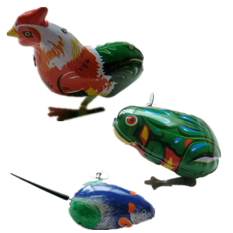 Tin frog on the strength of the rooster mouse after 80 classic nostalgic clockwork toy kindergarten baby small gift