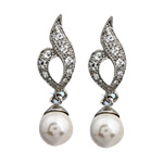 Pearl Puddles Rhinestones Earrings