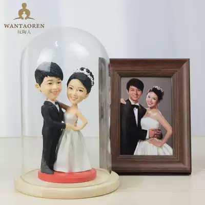 Dust cover creative gift handmade clay figurine custom photo customized soft pottery doll birthday wedding gift