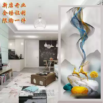 Modern light luxury simple art glass screen partition living room to block home decoration bedroom entrance background