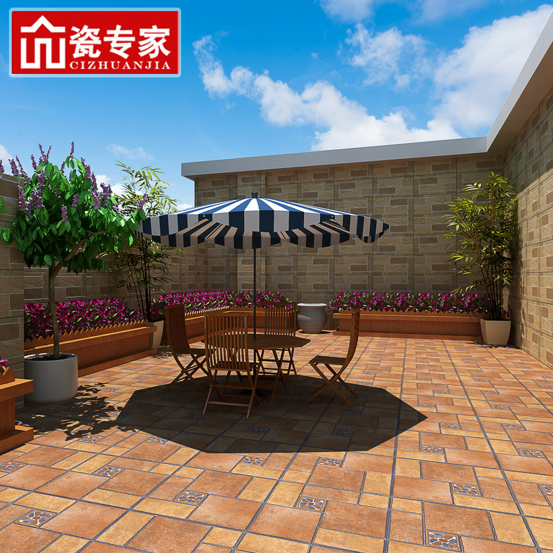 Balcony Antique floor tiles Courtyard outdoor garden villa Outdoor greenhouse Garden Terrace wall tiles 600x