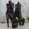 Leecabe new 20CM high-heeled boots sexy fun catwalk booties hate sky high pole dance heels 3B
