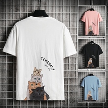 2020 summer men's printing short sleeve T-shirt Hong Kong Style ins loose student trend half sleeve