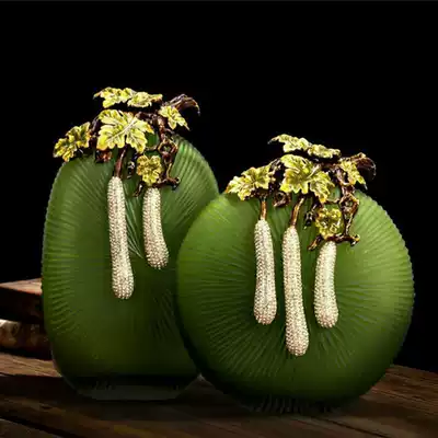 Romani boutique European enamel green vase fruitful handmade villa entrance home decoration