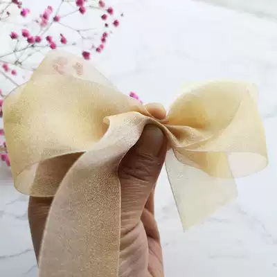 Wide 4cm solid color Pearl snow yarn with encrypted stand ribbon handmade diy bow material hat decorative ribbon