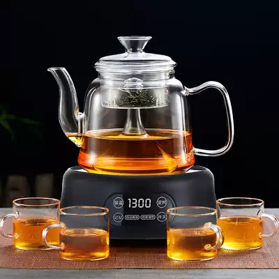 Thickened glass cooking teapot health pot household steam automatic tea breeder Black Crystal stove water kettle single pot
