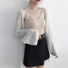 Suspender vest women's new summer white inside with knitted caution machine suspender bottoming top