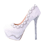 White Pearl Beaded Wedding Shoes