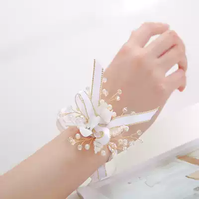 Bride wrist flower Bridesmaid sister hand flower Korean bracelet flower wedding all-match beautiful dance Children's Hanfu wrist decoration