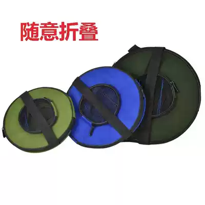 Fishing bucket live fish bucket folding water tank portable bucket with lid fishing equipment holding baby bag canvas round fish bucket fish protection
