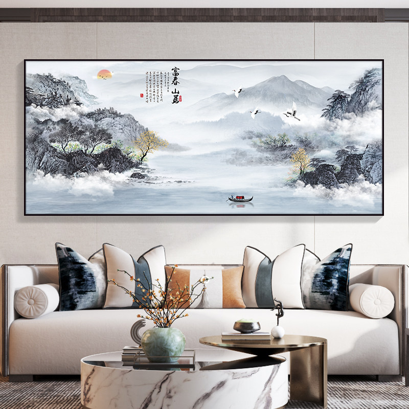 客厅挂什么画能提升家的氛围感?流水生财山水画真香了 🌿💰 - 种草笔记 - 淘江湖