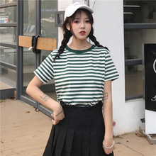 2020 summer new super fire CEC short sleeve women's T-shirt stripe small fresh clothes students